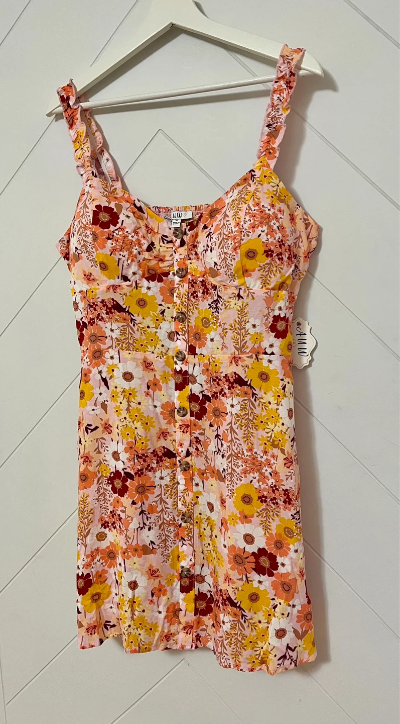 A.U.W. Secret Charm LAINY Floral Smocked Mini Dress