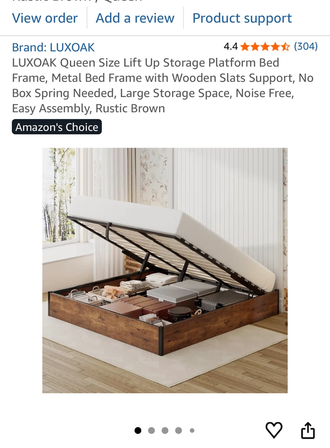 Queen Size Lift Up Storage Platform Bed Frame - photo 3