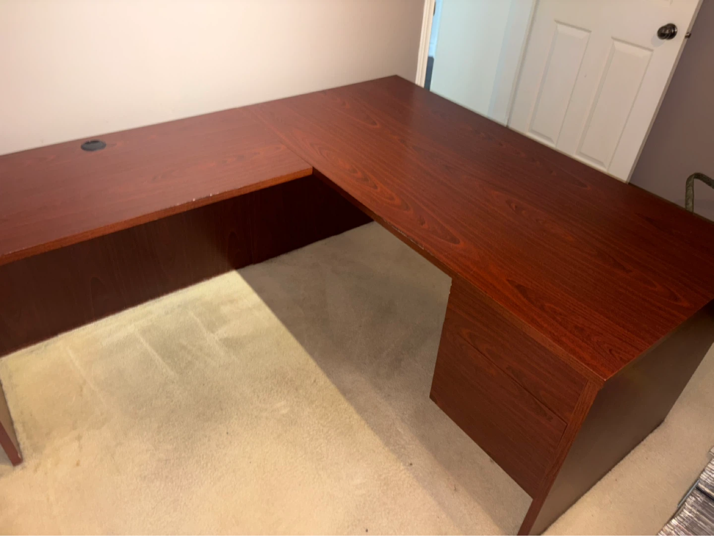 L-Shaped Desk with Matching Filing Cabinet - photo 5