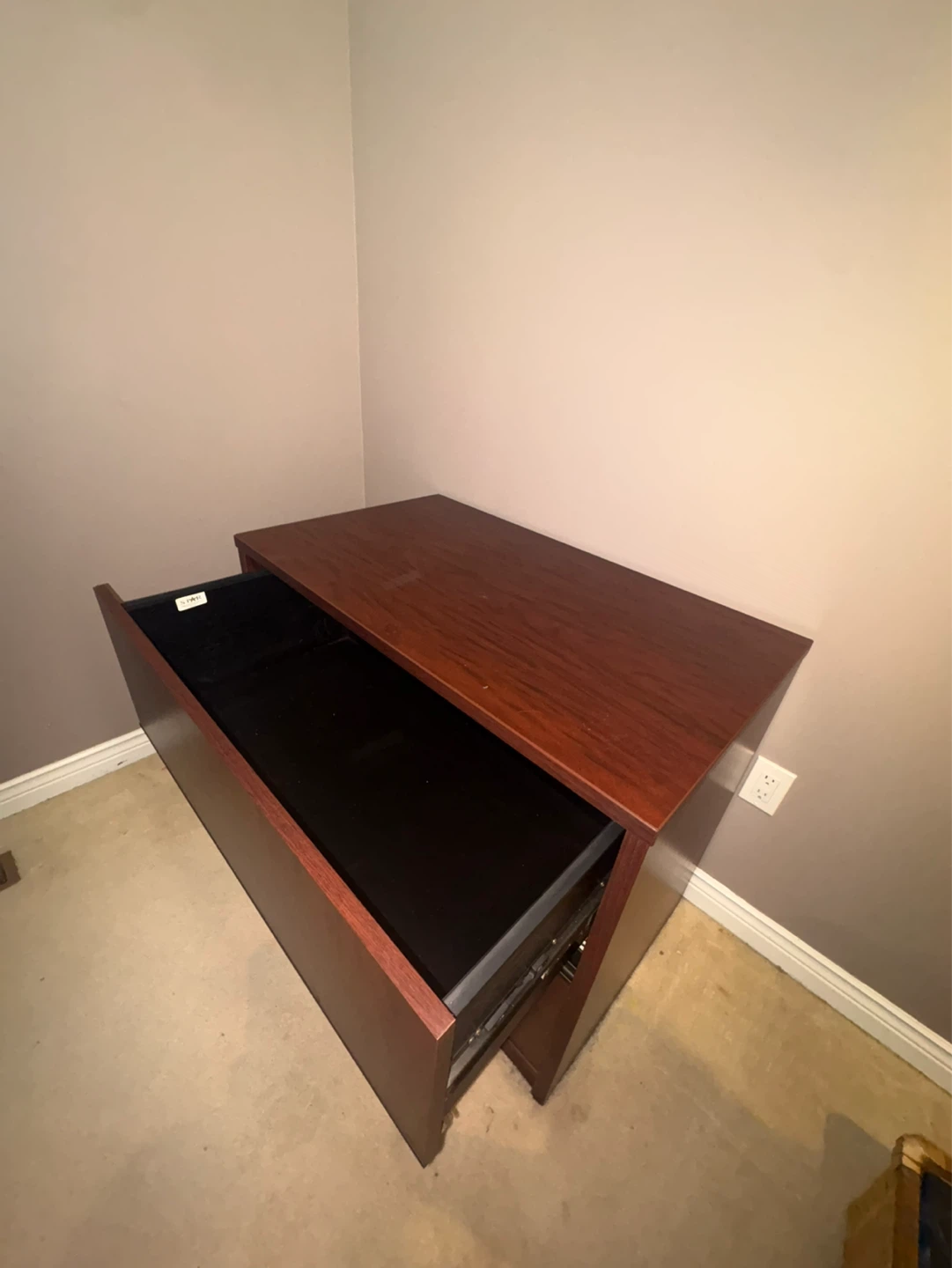 L-Shaped Desk with Matching Filing Cabinet - photo 3