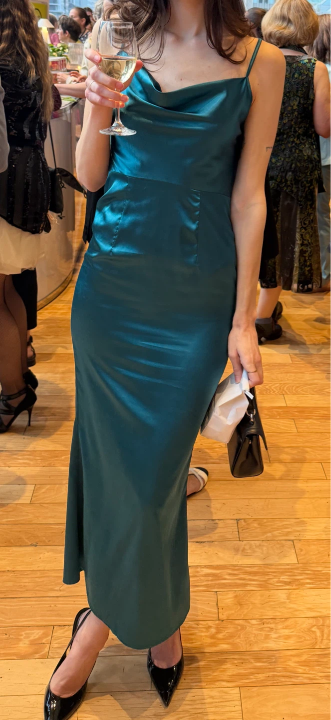 Satin Maxi Dress | Formal Wedding Guest Dress | Size Small