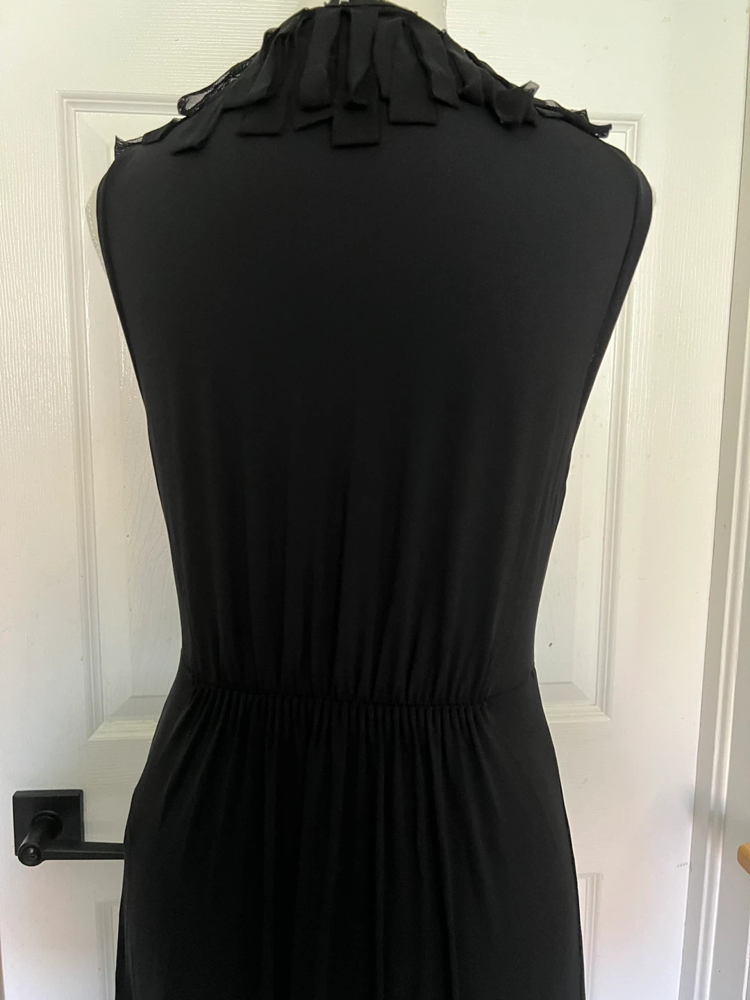 New-Black Ruffle V-Neck Dress - Size 10 - photo 4