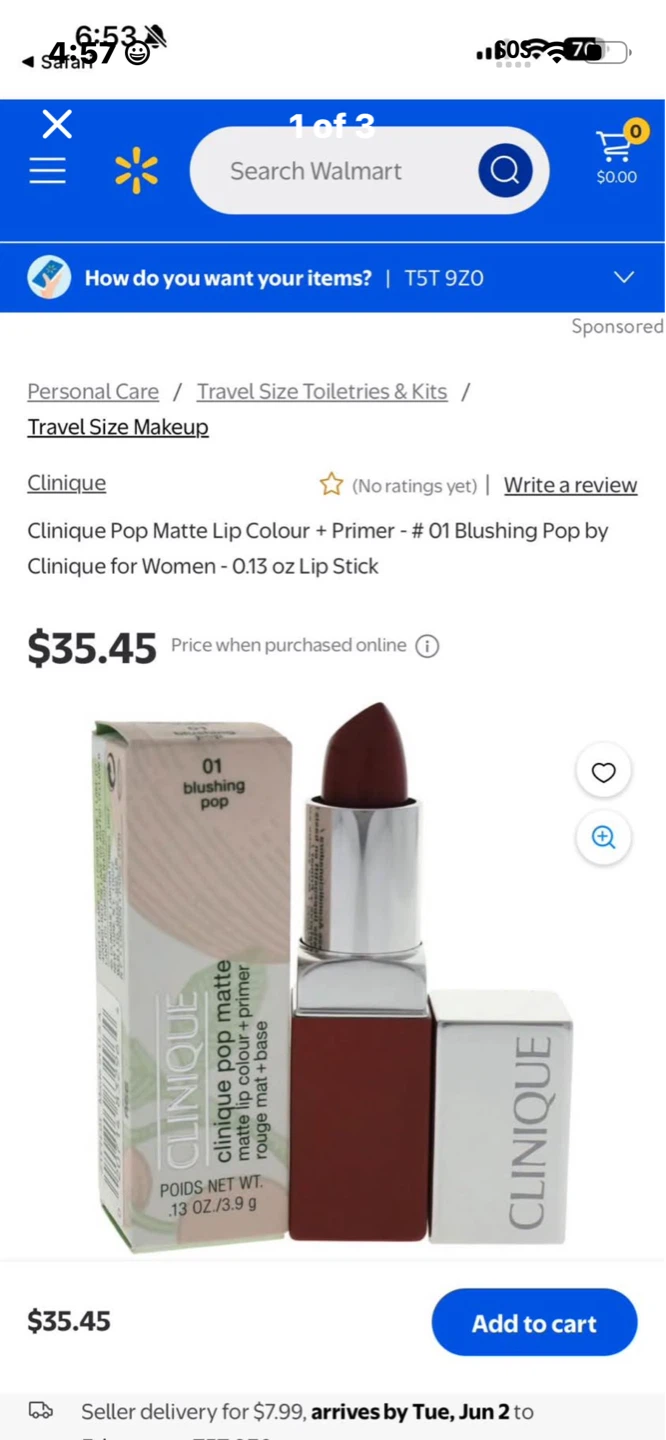 Clinique Pop Matte Lip Colour + Primer Blushing Pop 01