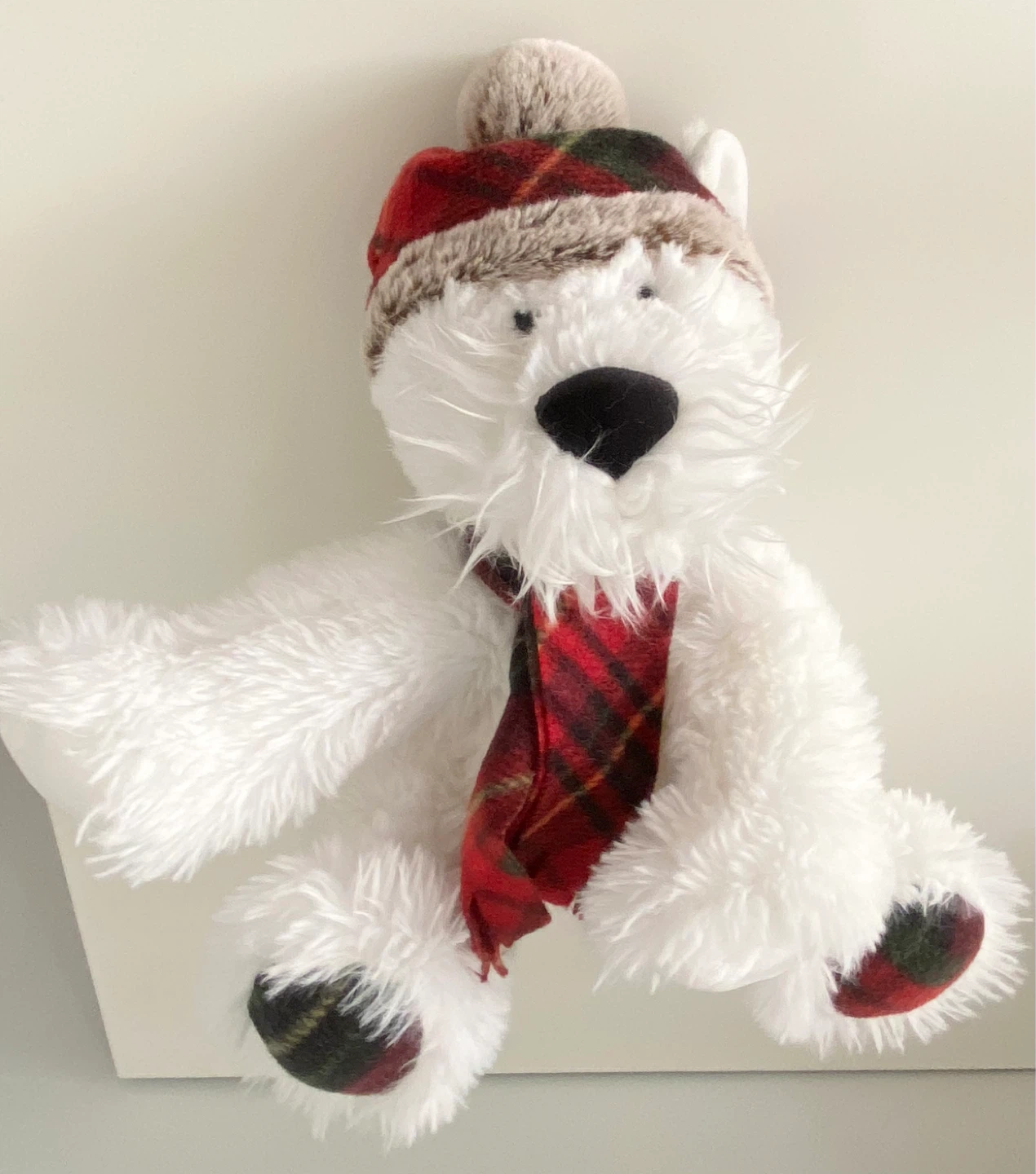 Plush Dog with Tartan Hat and Scarf - photo 2