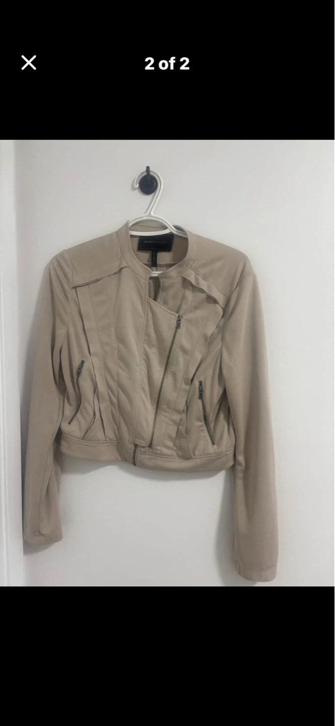 BCBGMAXAZRIA Taupe Asymmetrical Zip Jacket - photo 2