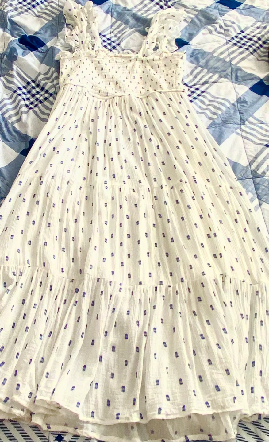 B-O-G Collective White Printed Maxi Dress - Size M