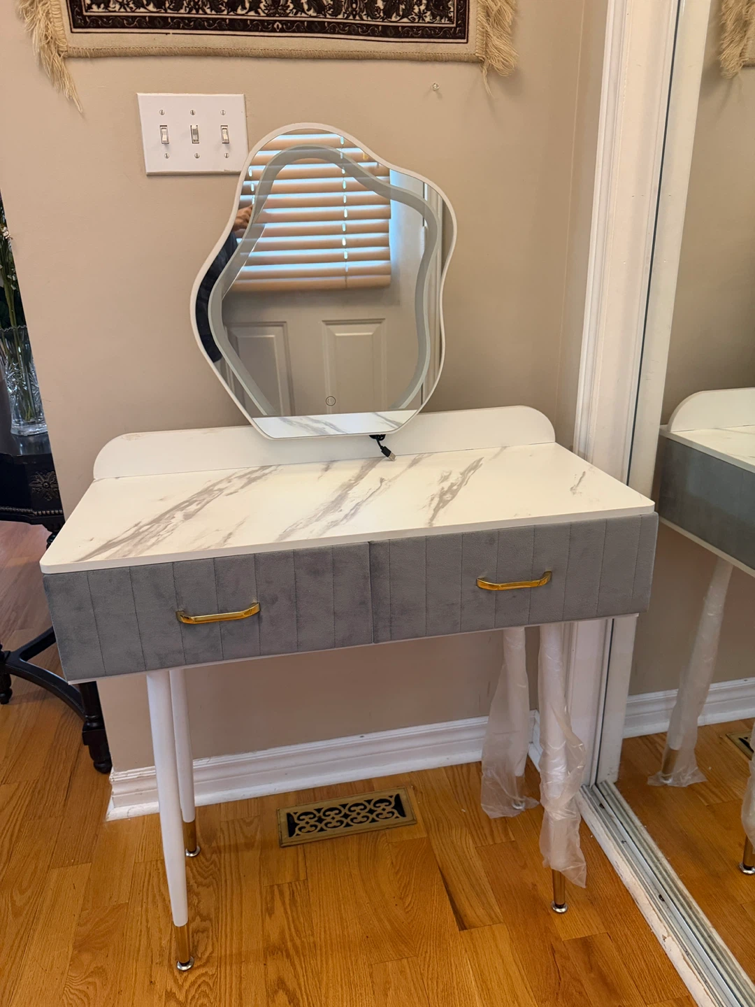 Vanity Desk with LED Mirror