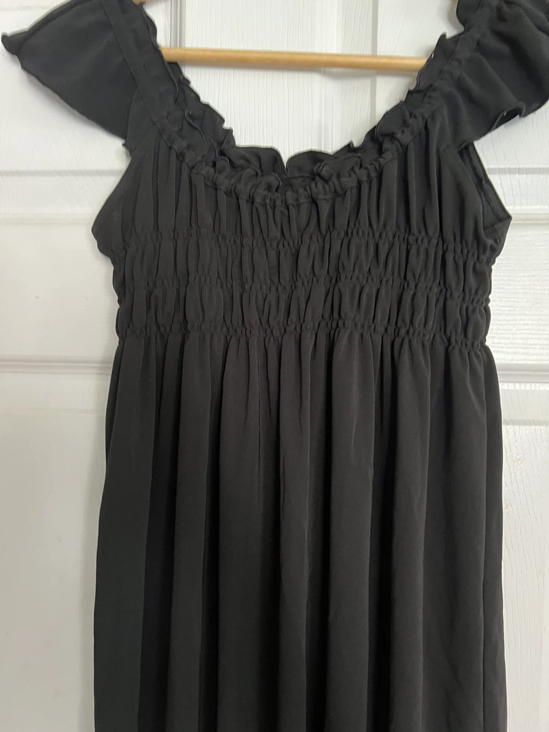 Black Off-the-Shoulder Smocked Dress - photo 3