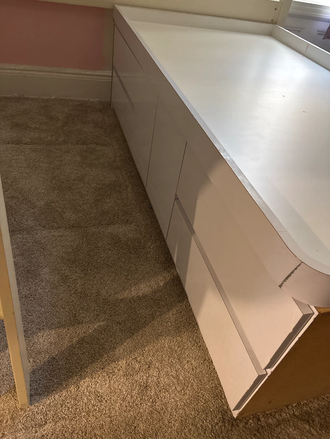 White Twin Bed Frame with Storage Drawers - photo 2