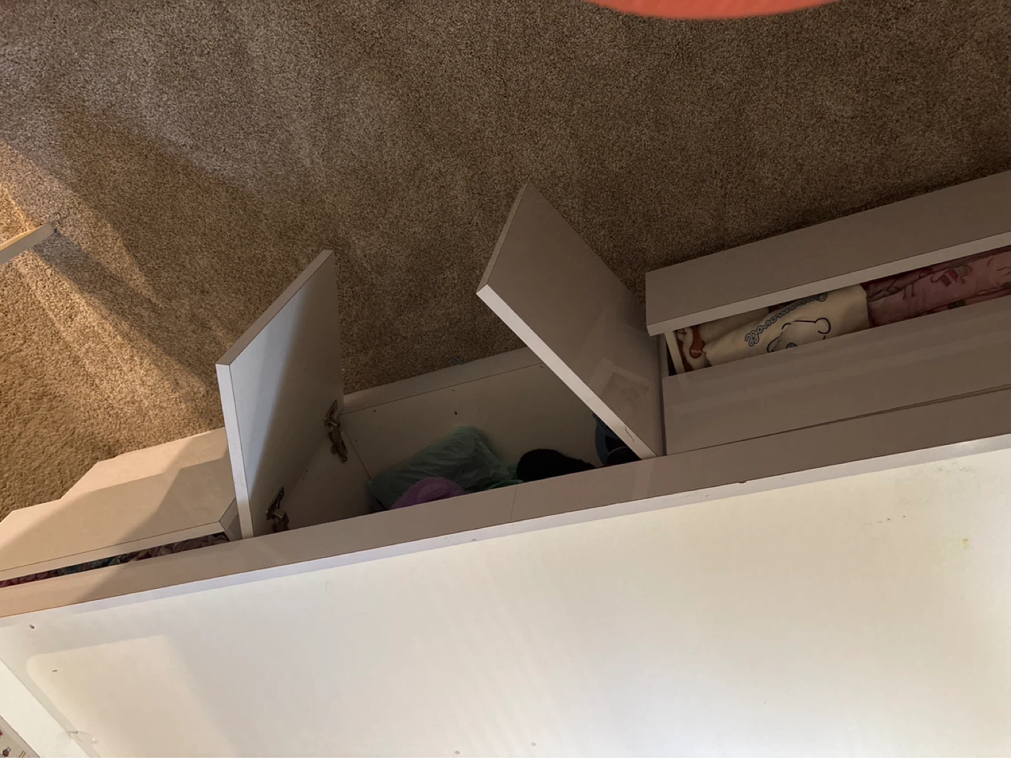White Twin Bed Frame with Storage Drawers - photo 3