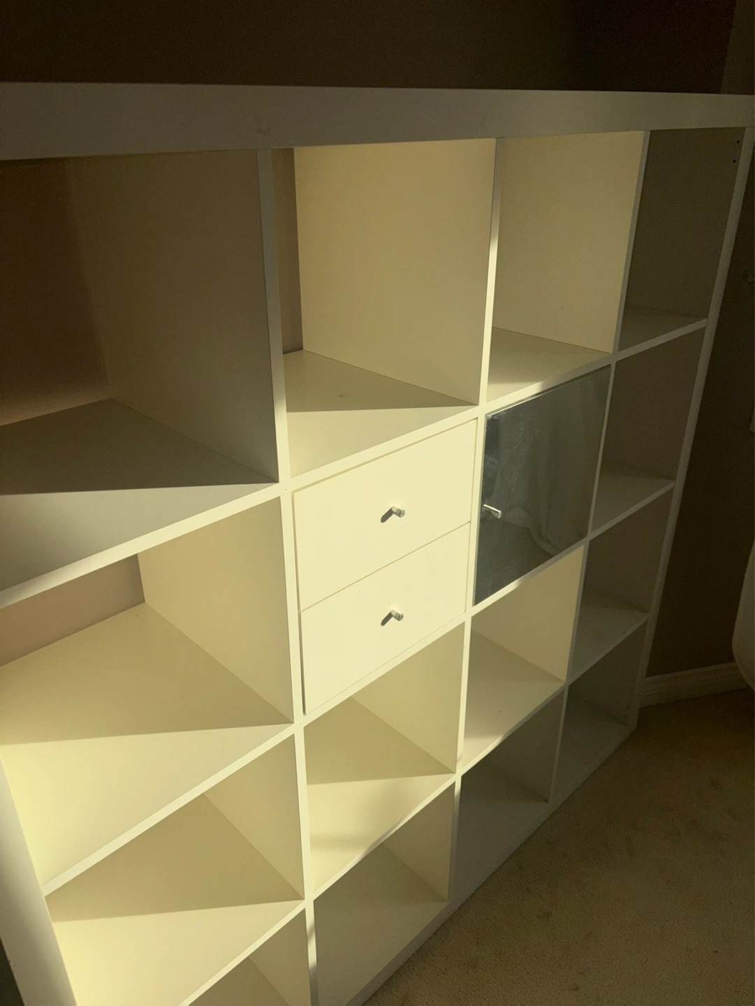 White cube storage shelf with drawers - photo 2