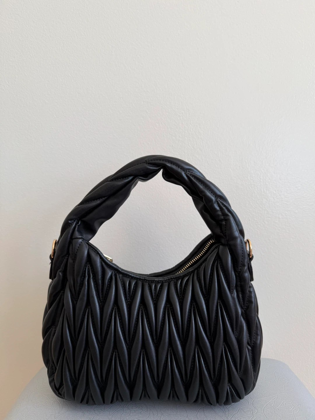 Miu Miu Black Quilted Leather Hobo Bag - photo 3