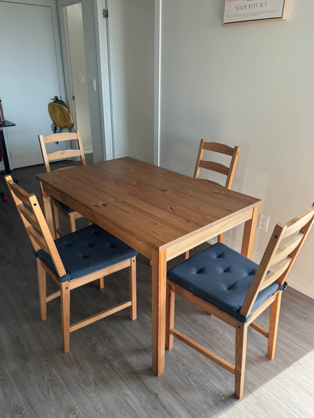 IKEA Dining Table Set with 4 Chairs. Cushions included.