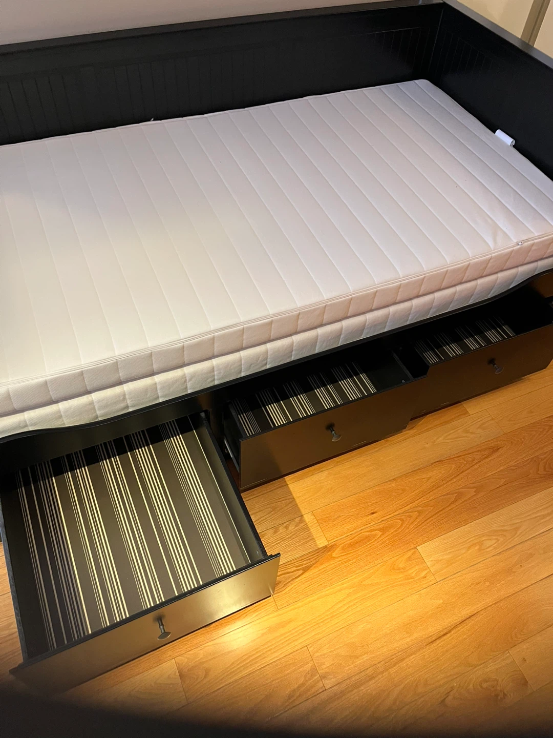 Black Daybed with Drawers and Mattress - photo 2