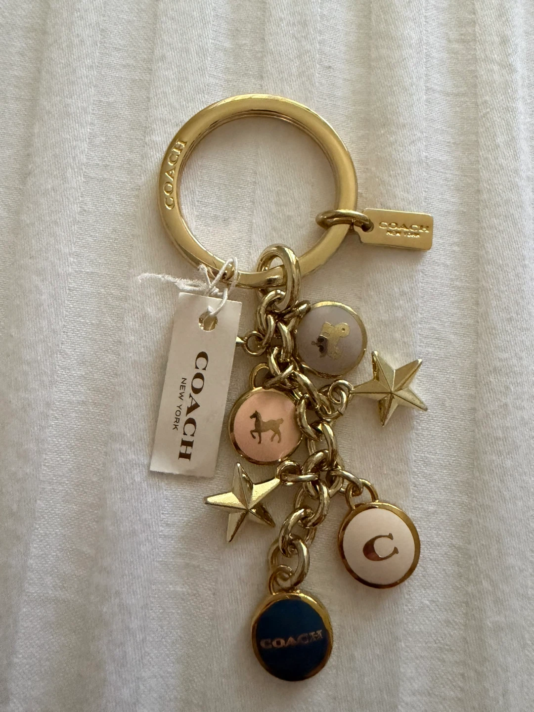 Coach Keychain with Charms