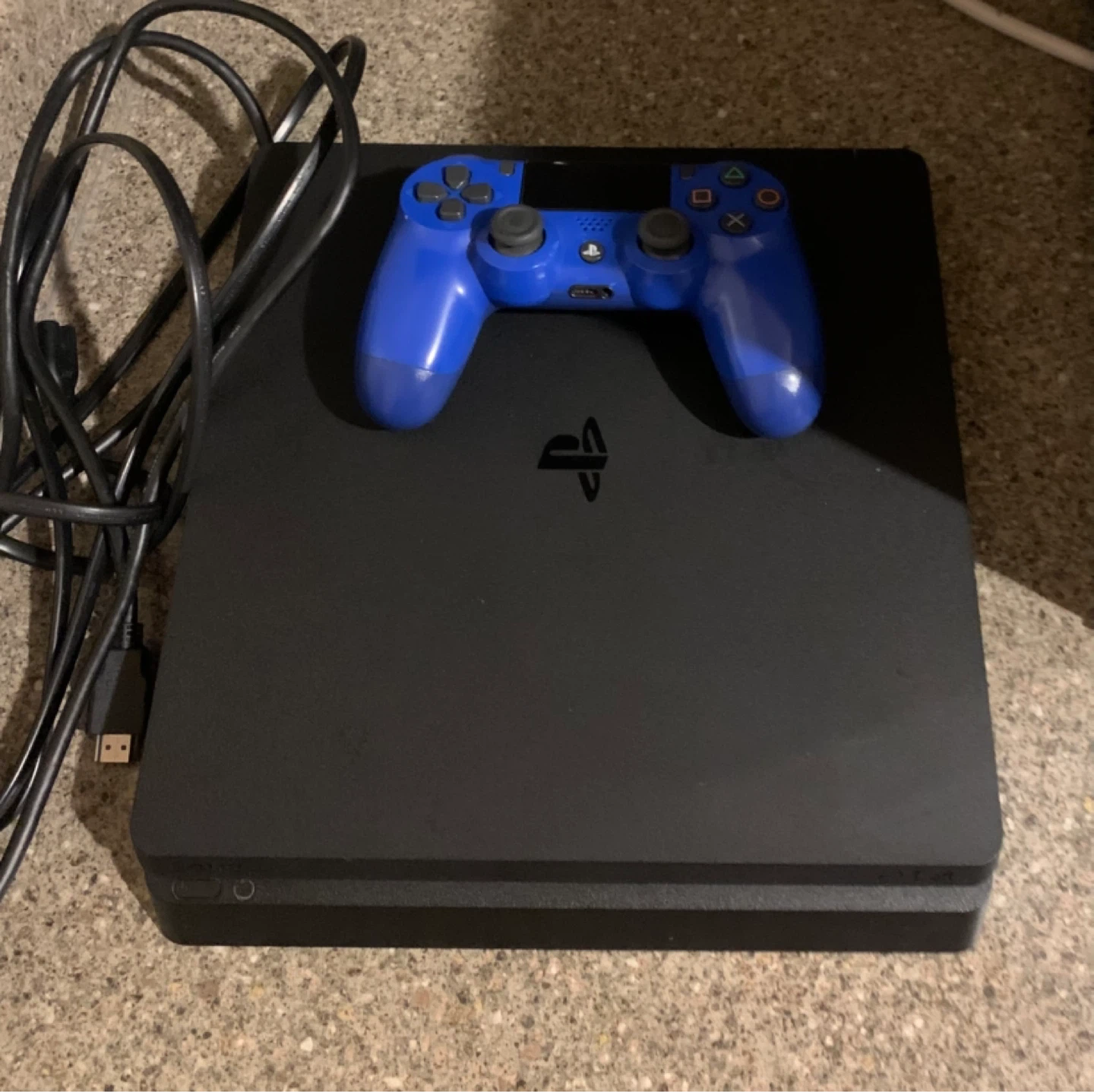 Sony PlayStation 4 (PS4) Slim Console with Blue Controller