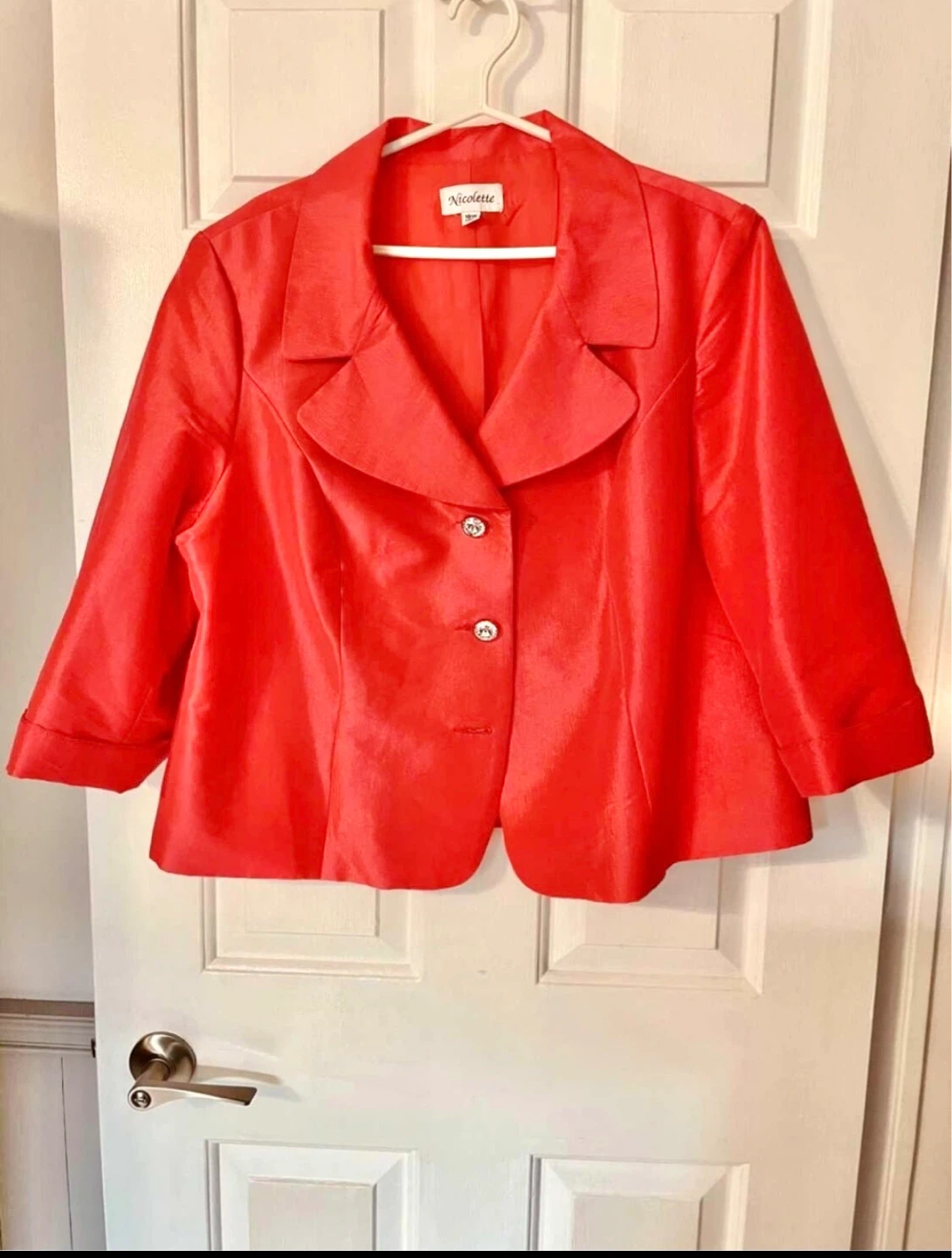 Stunning Coral Skirt & Blazer formal set