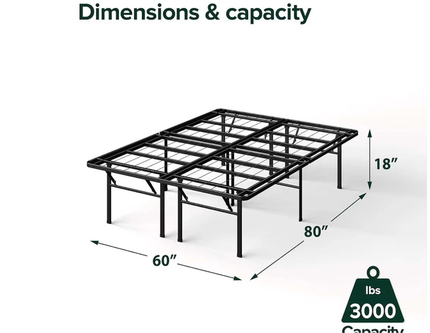 Queen Size Metal Bed Frame Tall 18 inches - photo 2