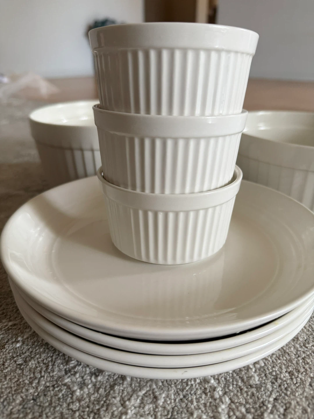 White Ramekin Set with Plates - photo 2