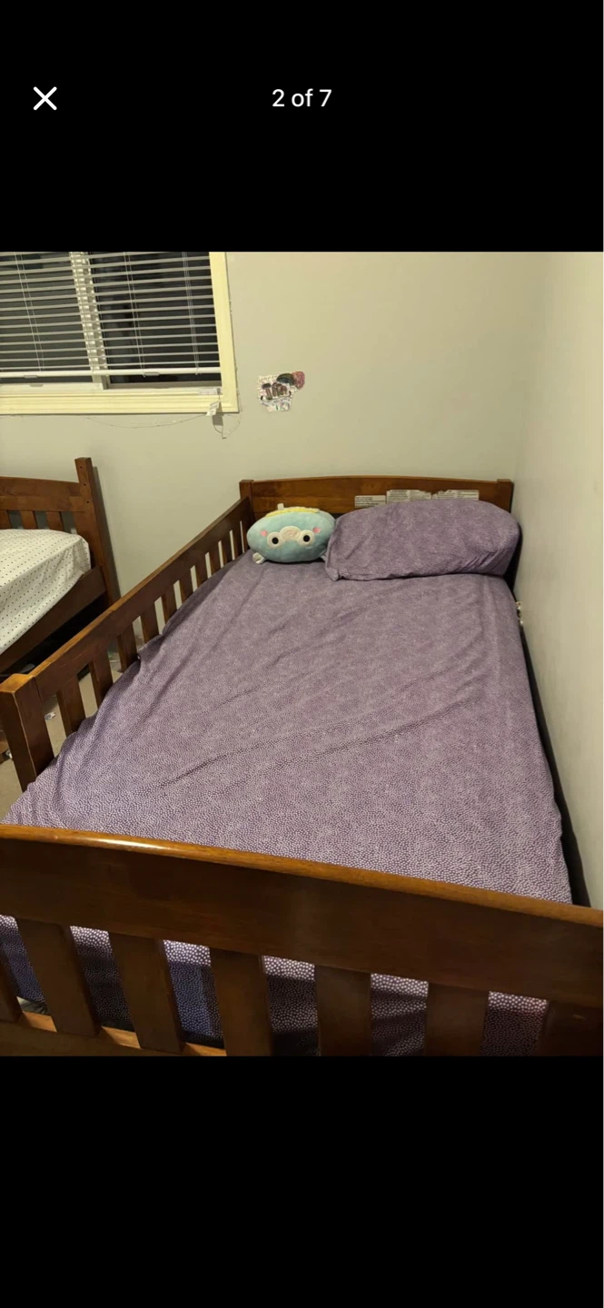 2 Wooden single Bed Frame with slats - photo 3