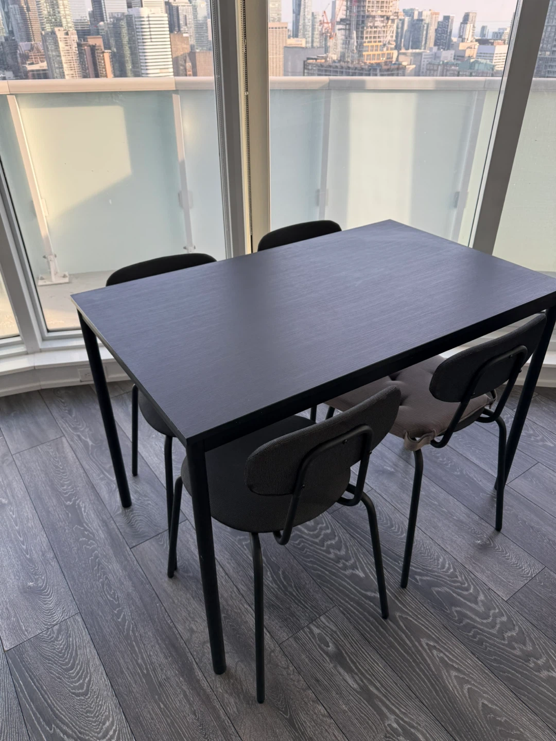 Black Dining Table Set with 4 Chairs - photo 3