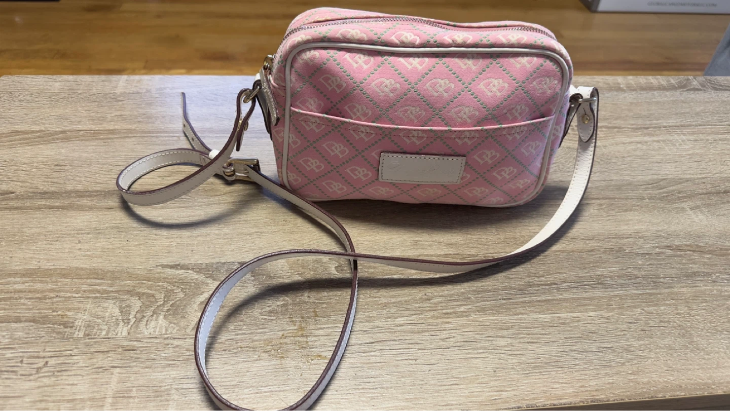 Pink Dooney & Bourke Monogram Crossbody Bag