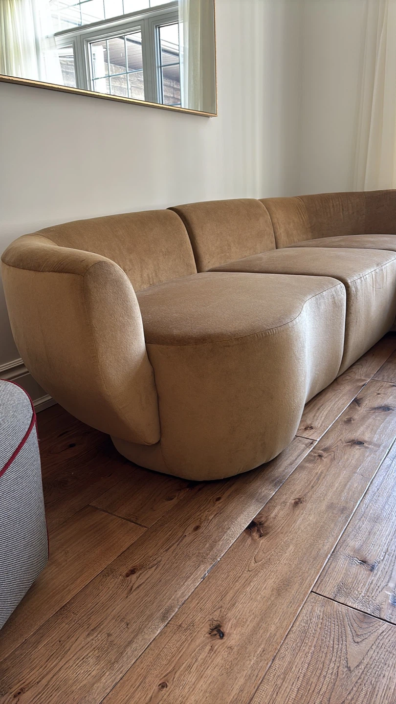 NEW Curved Sectional Sofa - Camel Velvet - photo 4