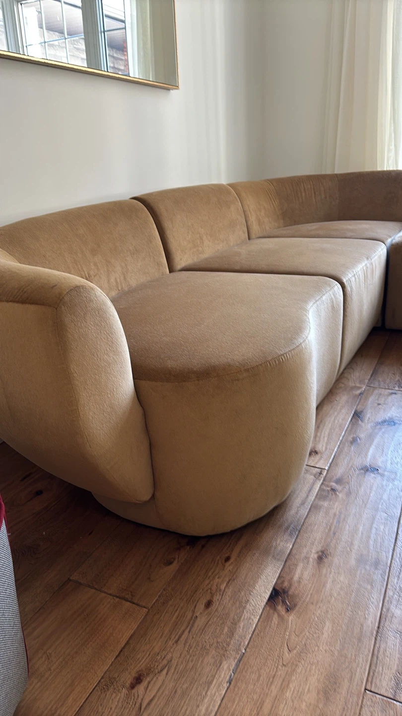 NEW Curved Sectional Sofa - Camel Velvet - photo 2