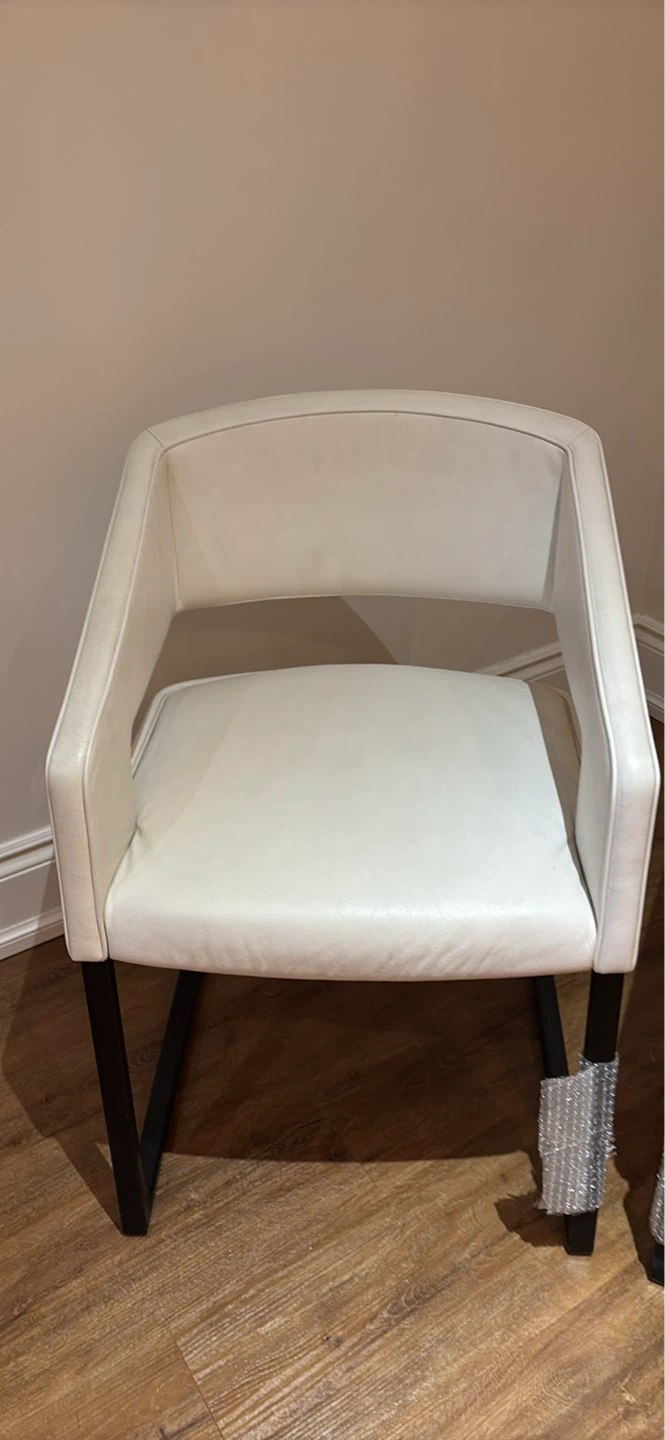NEW Set of 2 White Arm Chairs - photo 2