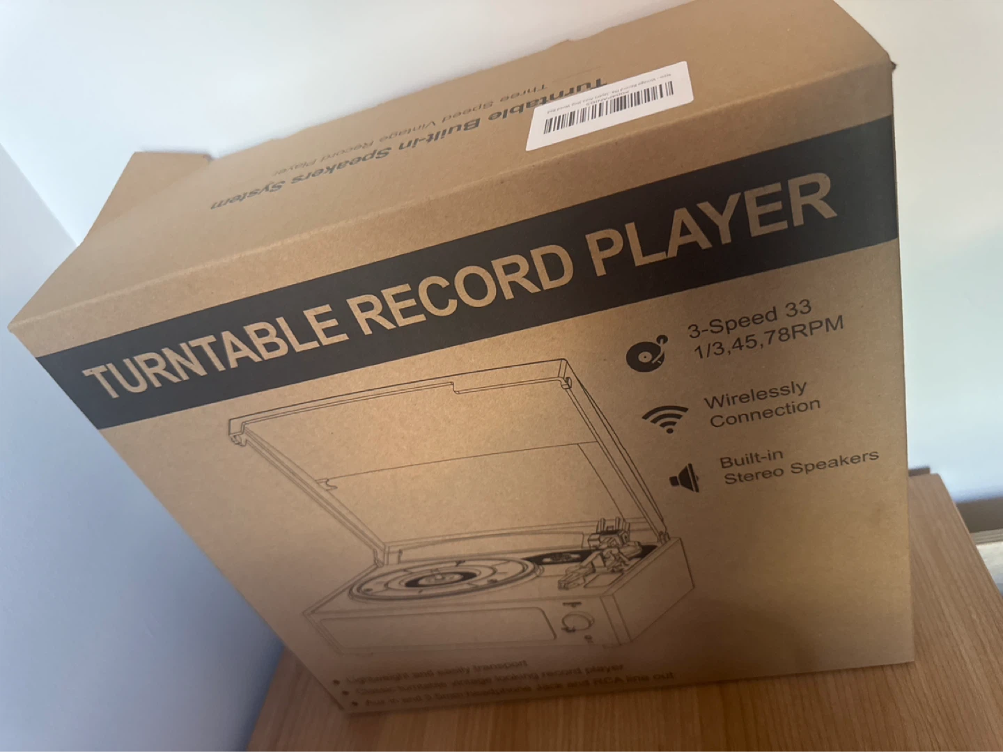 Retro Record Player Turntable with Built-in Speakers - photo 2