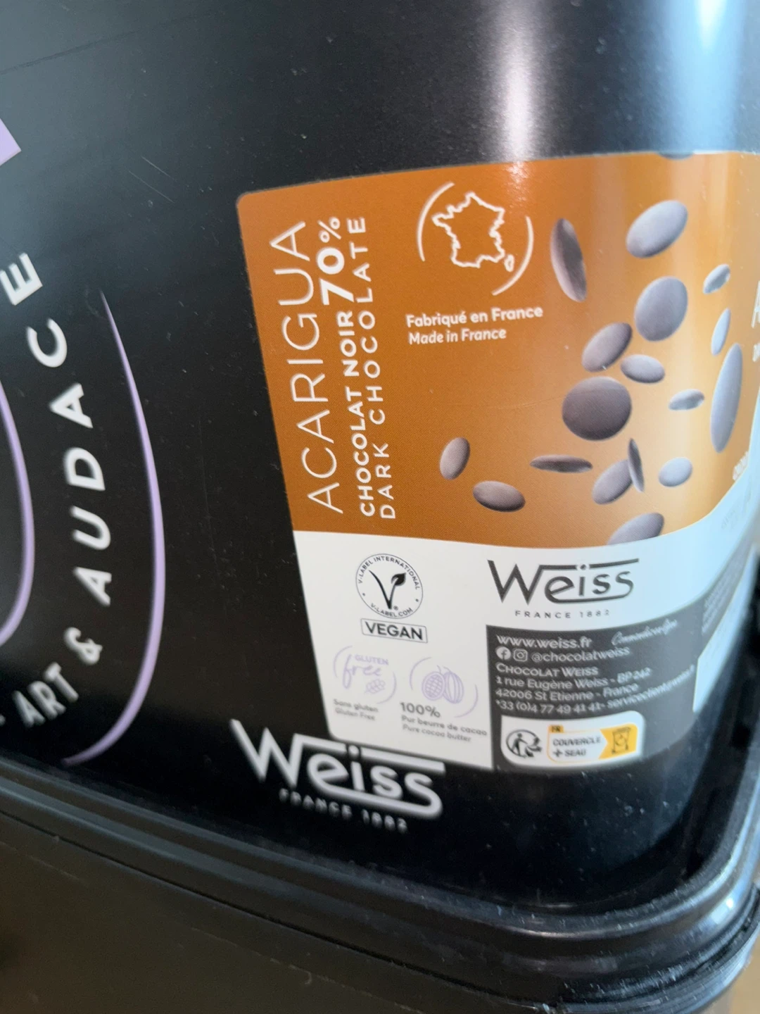 Weiss Acarigua Dark Chocolate 70% Cacao - 5kg - photo 2