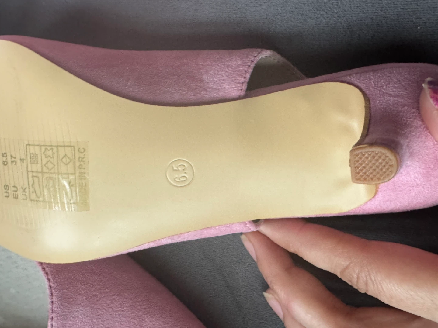 Gretasonu Pink Suede Slingback Heels - photo 5