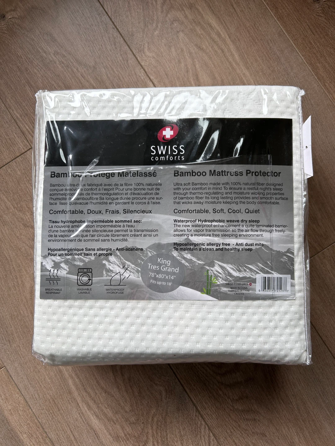 New Swiss Comforts King Bamboo Mattress Protector