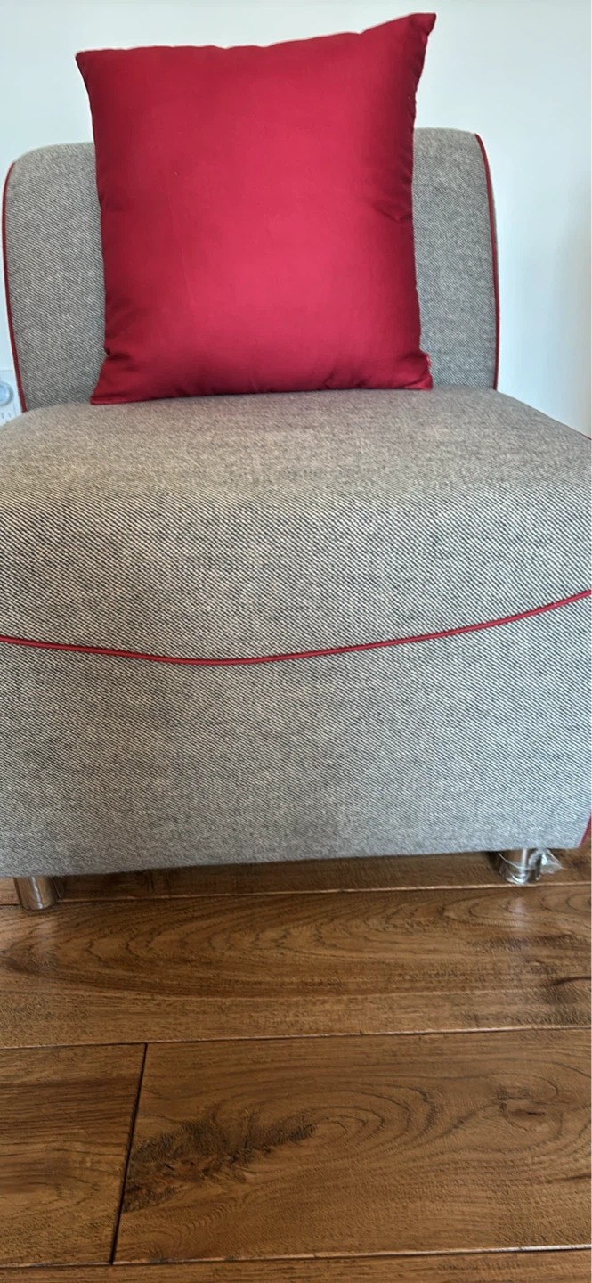 NEW Grey Accent Chair with Red Piping - photo 2