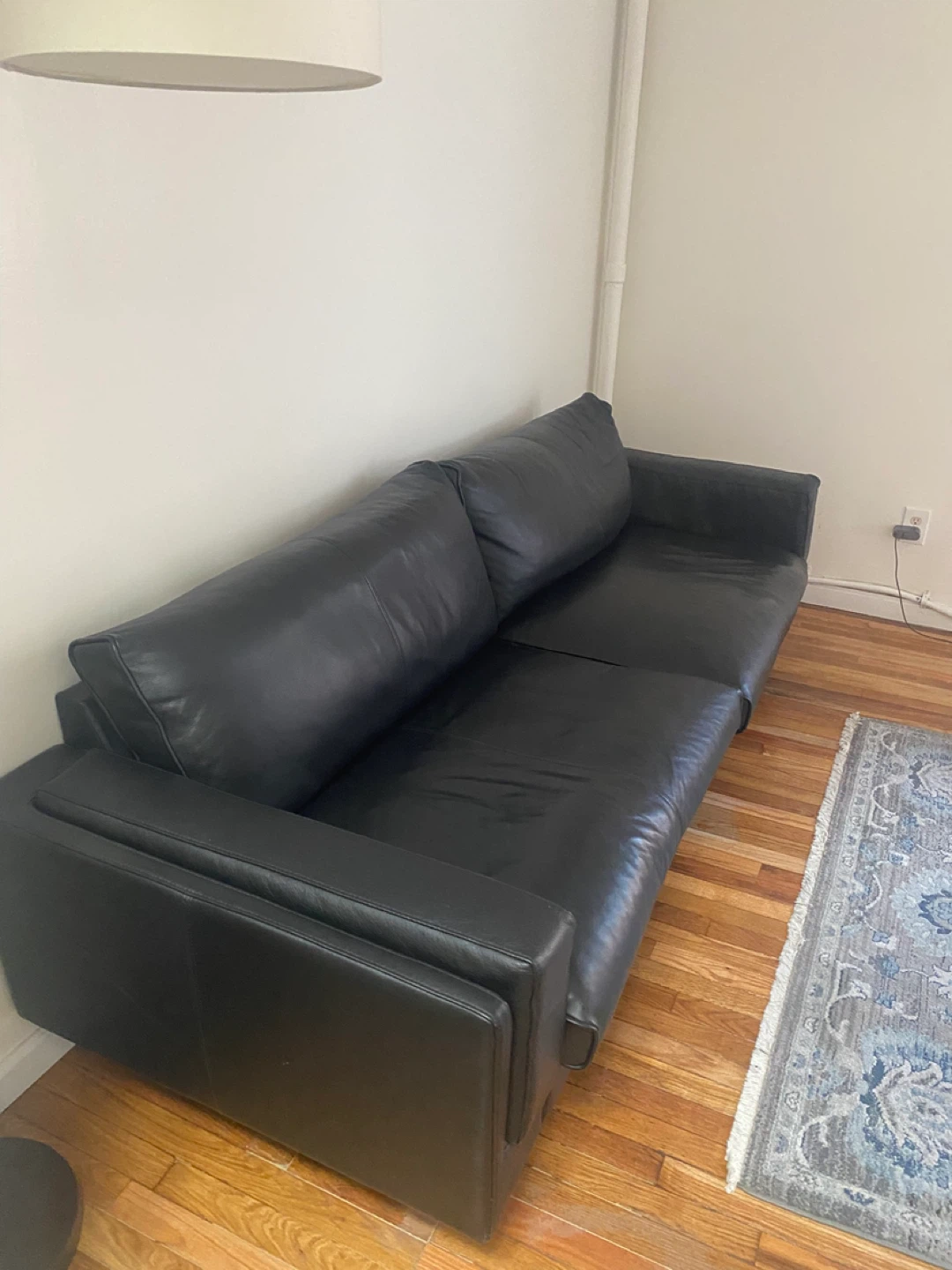 Black Leather Sofa - photo 2