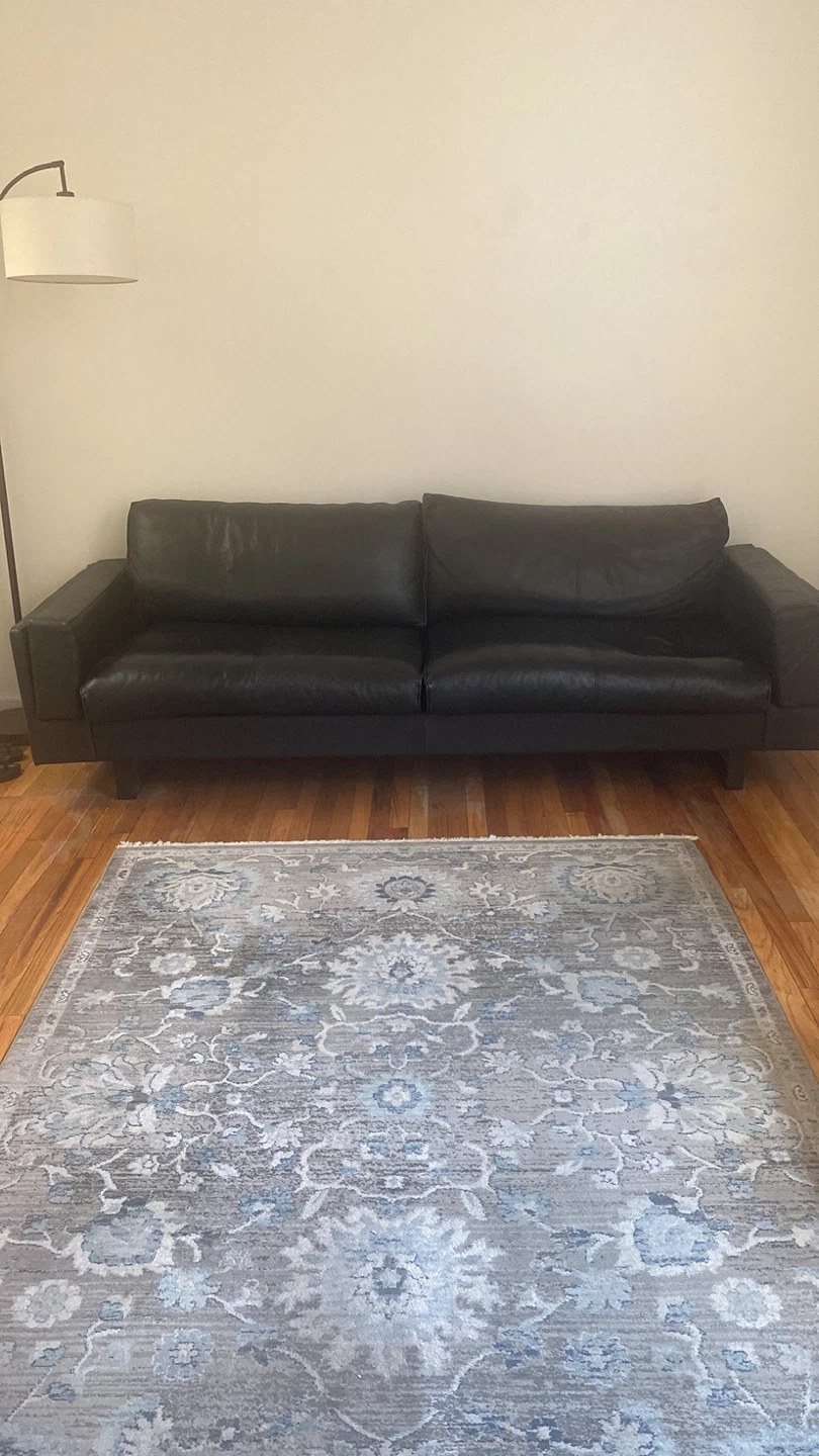Black Leather Sofa - photo 4