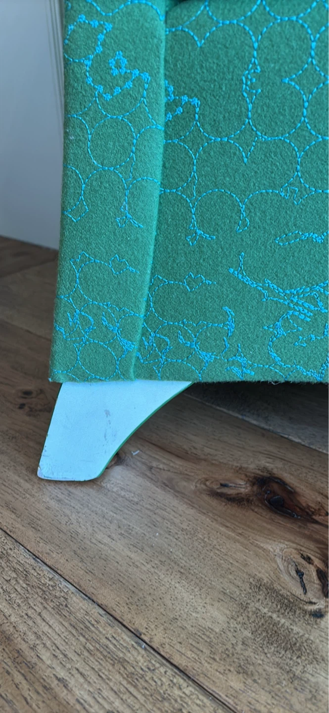 NEW Green Accent Chair with Blue Pattern - photo 4