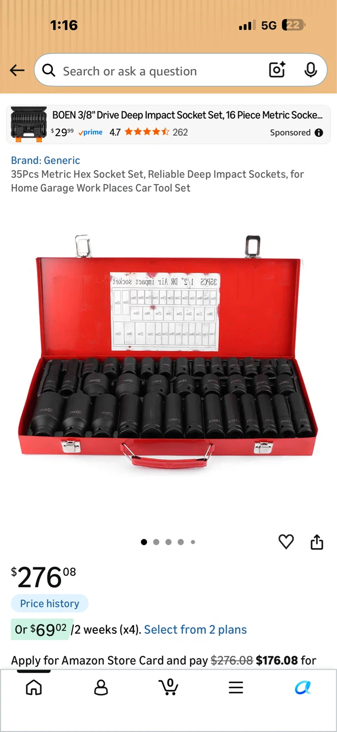 35 piece 1/2" DR Air Impact Socket Set