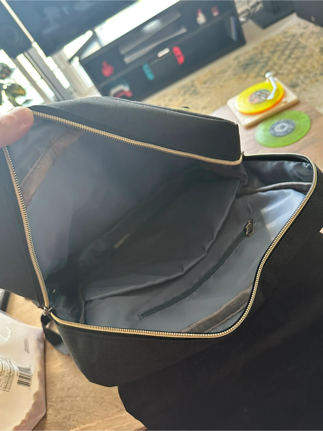 Black Backpack with Faux Leather Accents - photo 3