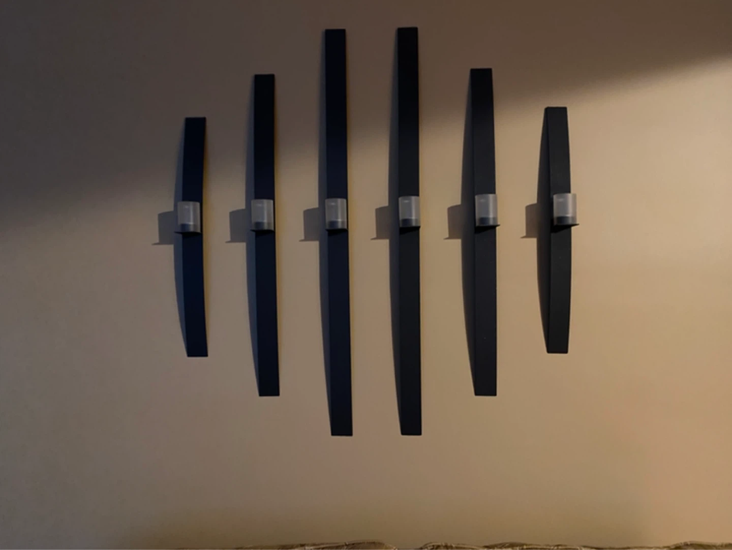 Set of 6 Black Wall Sconces