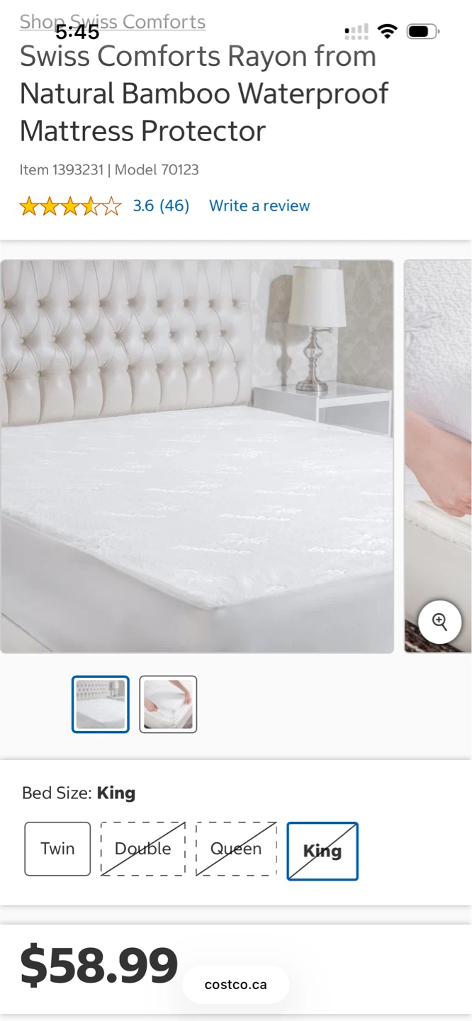 New Swiss Comforts King Bamboo Mattress Protector - photo 3