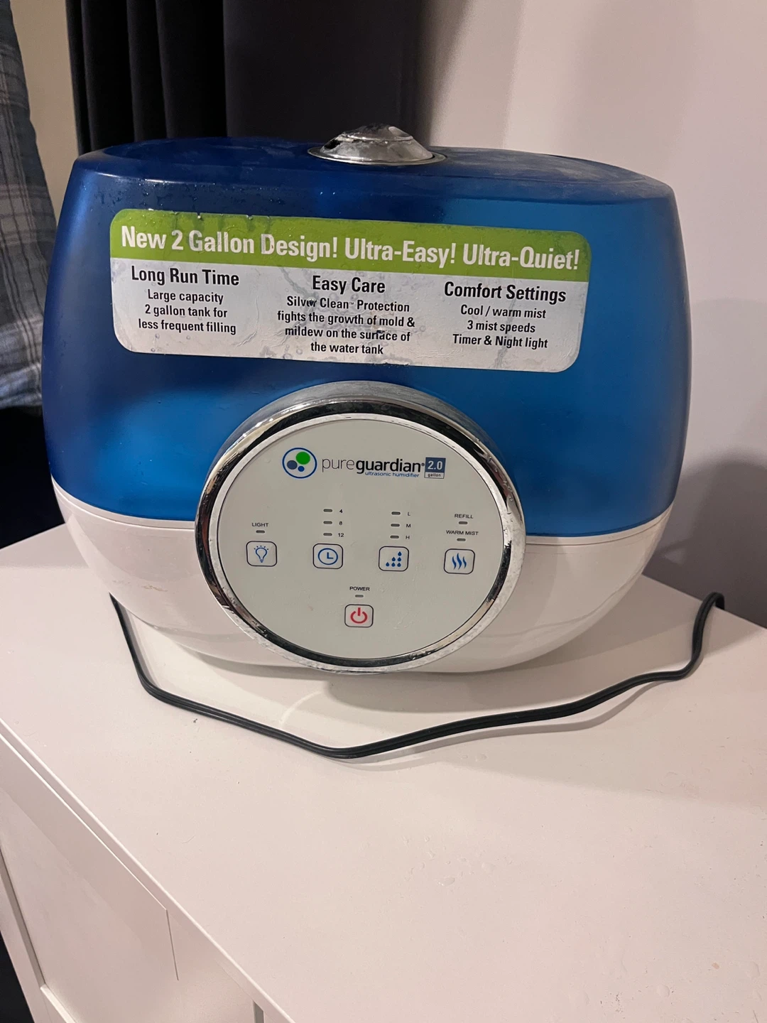 PureGuardian 2.0 Ultrasonic Humidifier 2 Gallon - photo 2