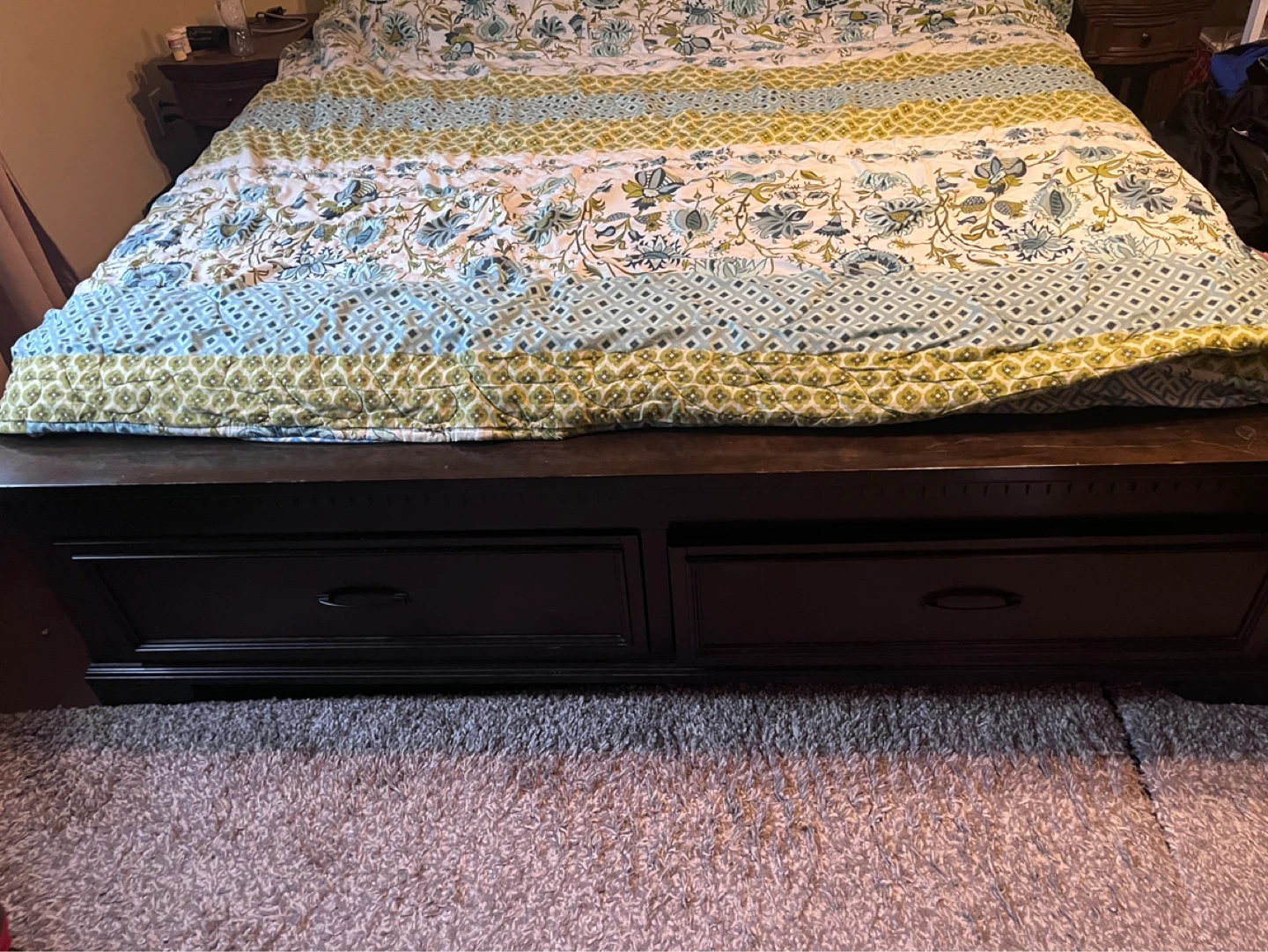 King size bed frame(bottom drawer included)