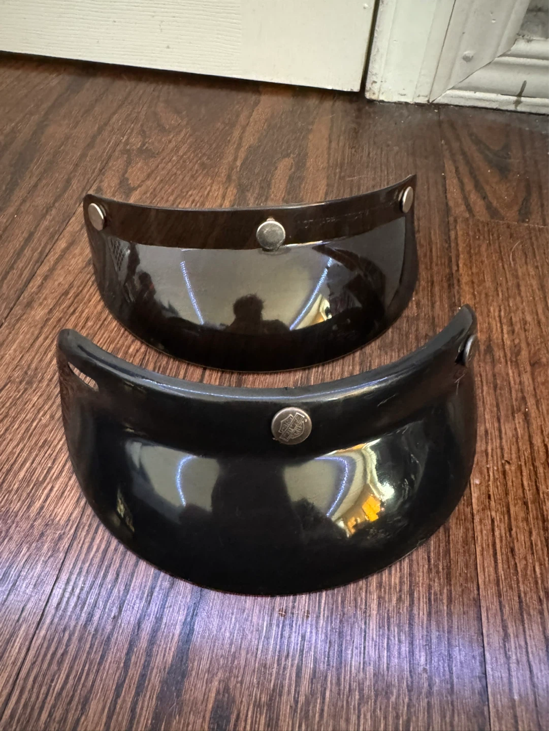 2 Harley-Davidson 3-Snap Black Helmet Visors
