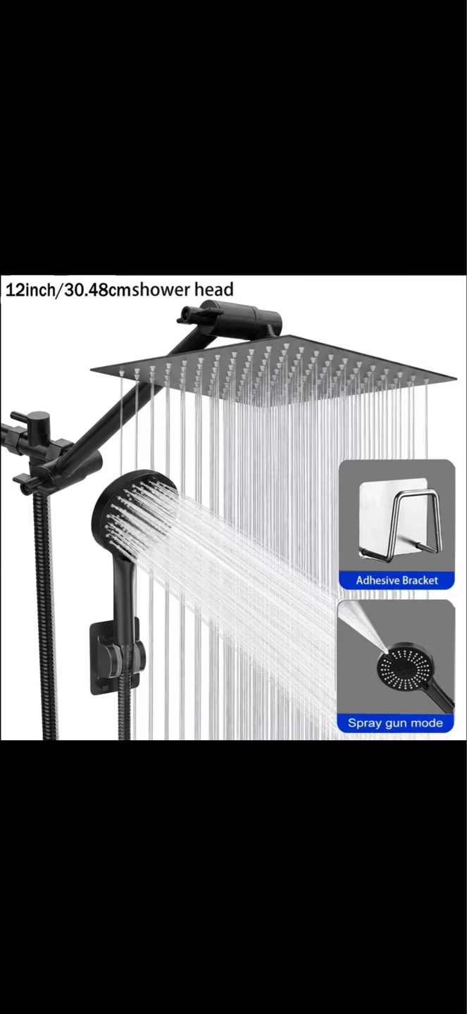 10 Inch Square Rain Shower Head with Handheld Spray Gun