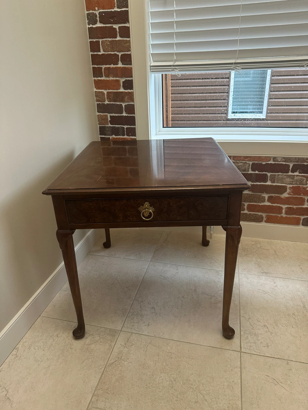 Antique Baker Furniture Queen Anne Walnut Wood End Table - photo 3