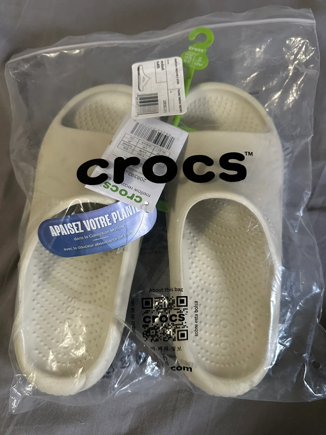 Crocs Mellow Recovery Slides - Bone - Size W6 - photo 3