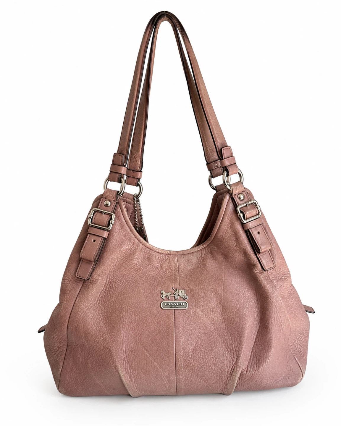 Coach Madison Maggie Y2K Leather Hobo Bag Mauve Pink