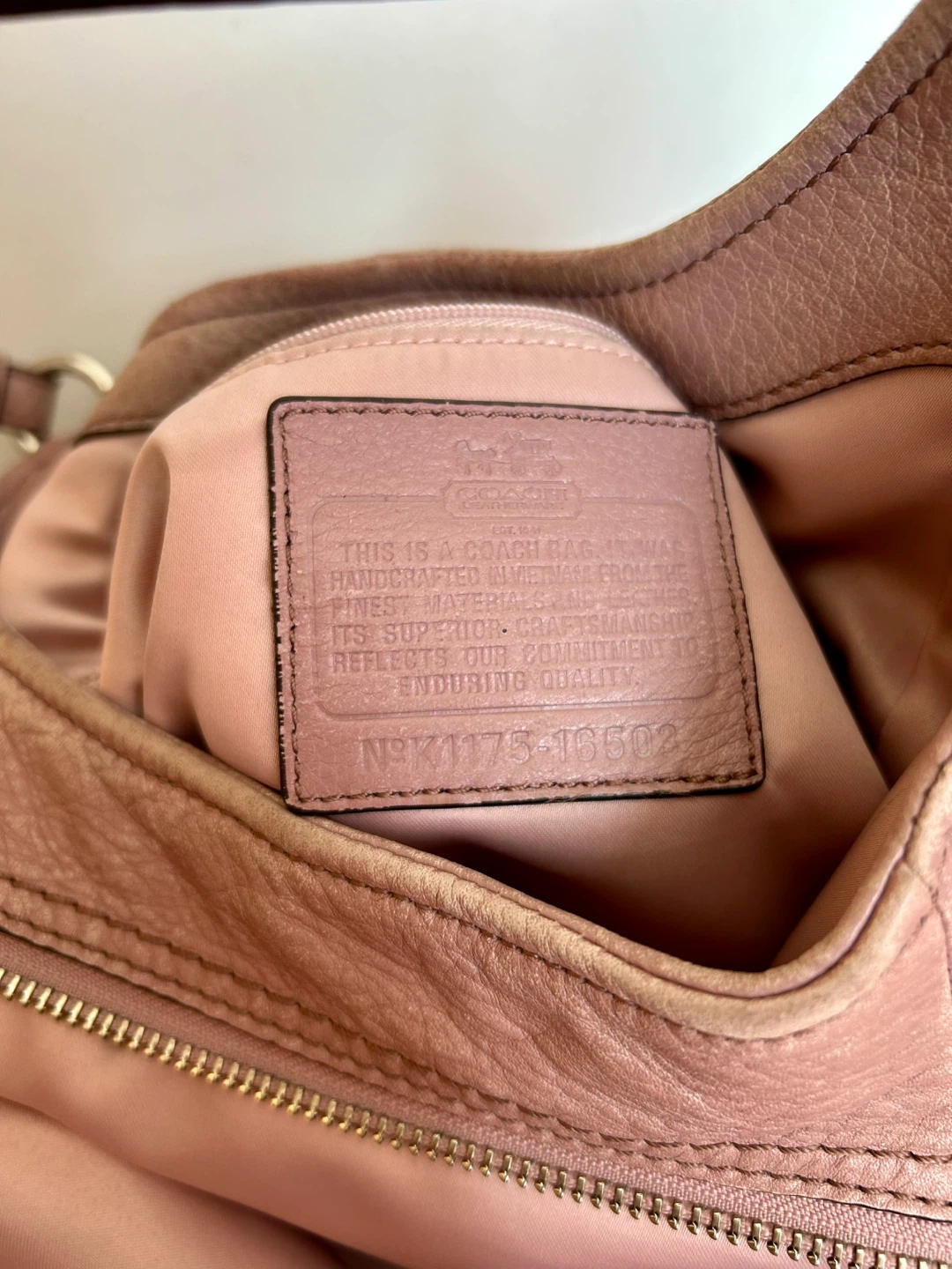 Coach Madison Maggie Y2K Leather Hobo Bag Mauve Pink - photo 3