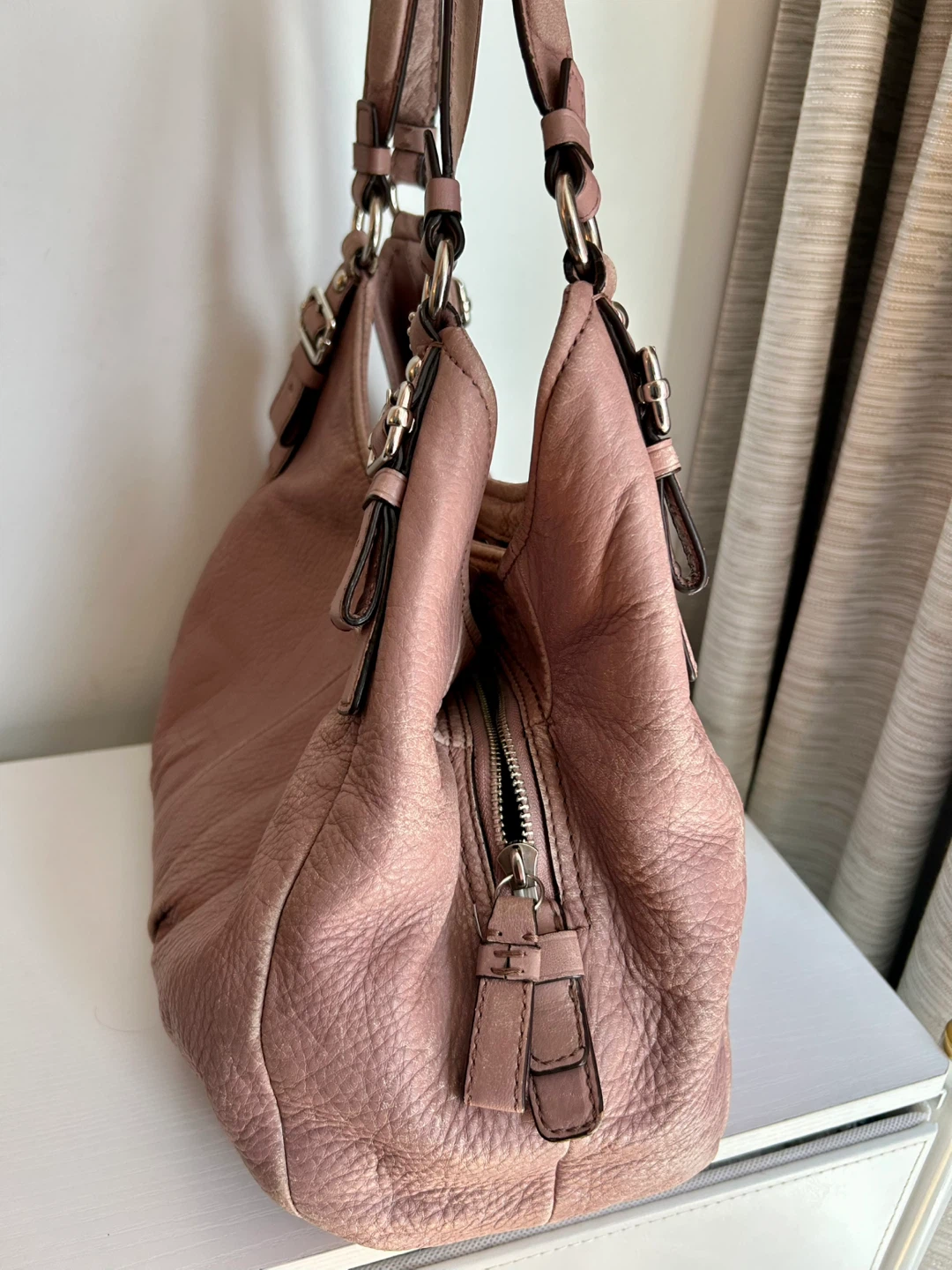 Coach Madison Maggie Y2K Leather Hobo Bag Mauve Pink - photo 5